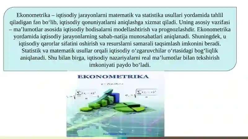 Additiv va multiplikativ ekonometrika modellarni tuzish 4