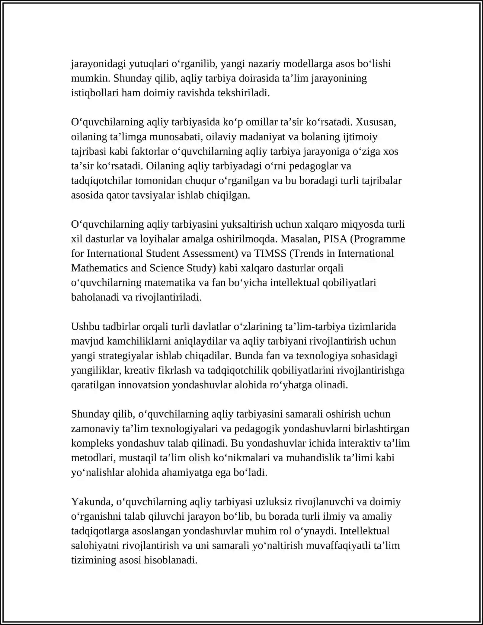 Oʻquvchilarning aqliy tarbiyasi 4