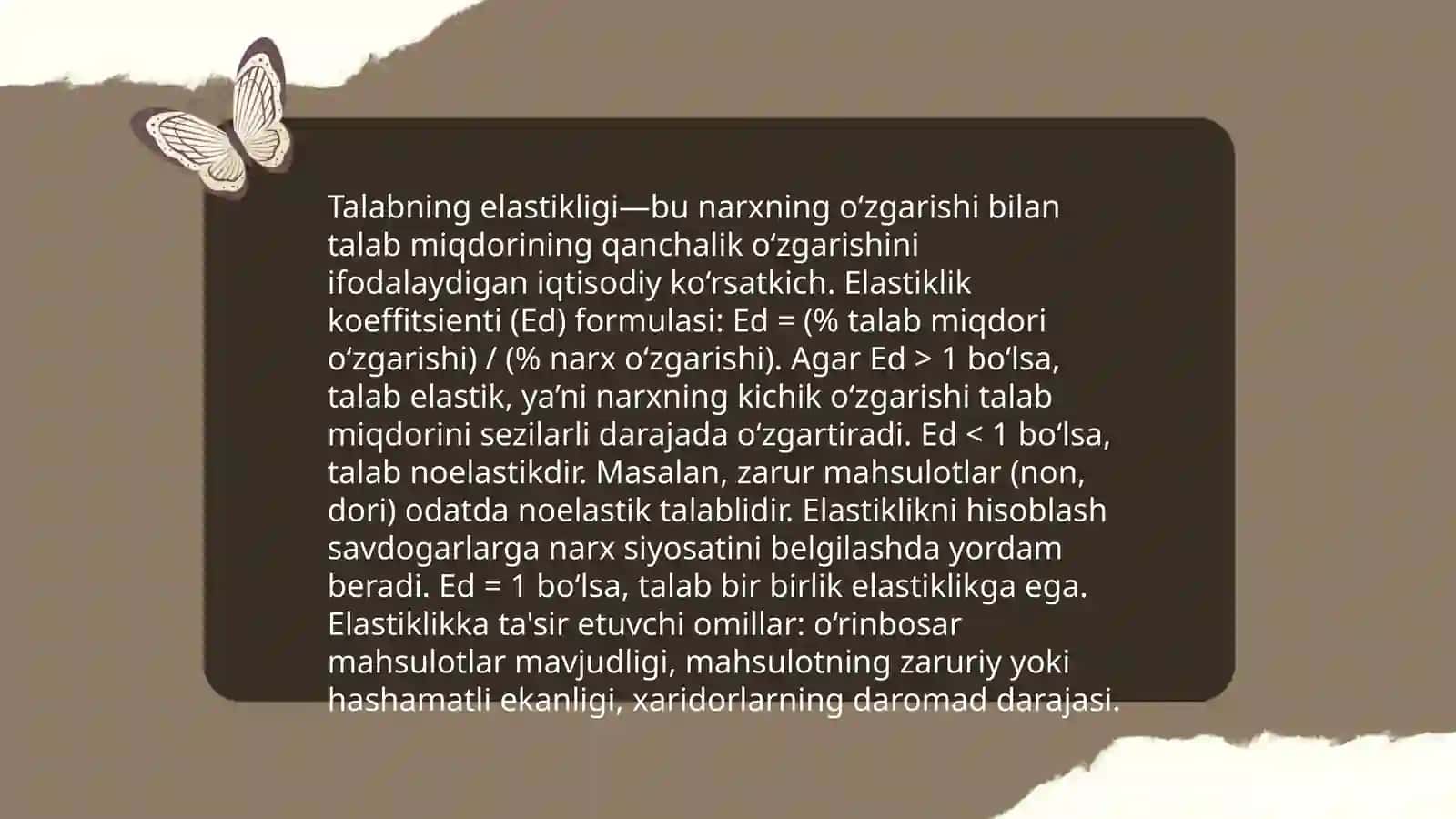 Talab va taklif modellari 4