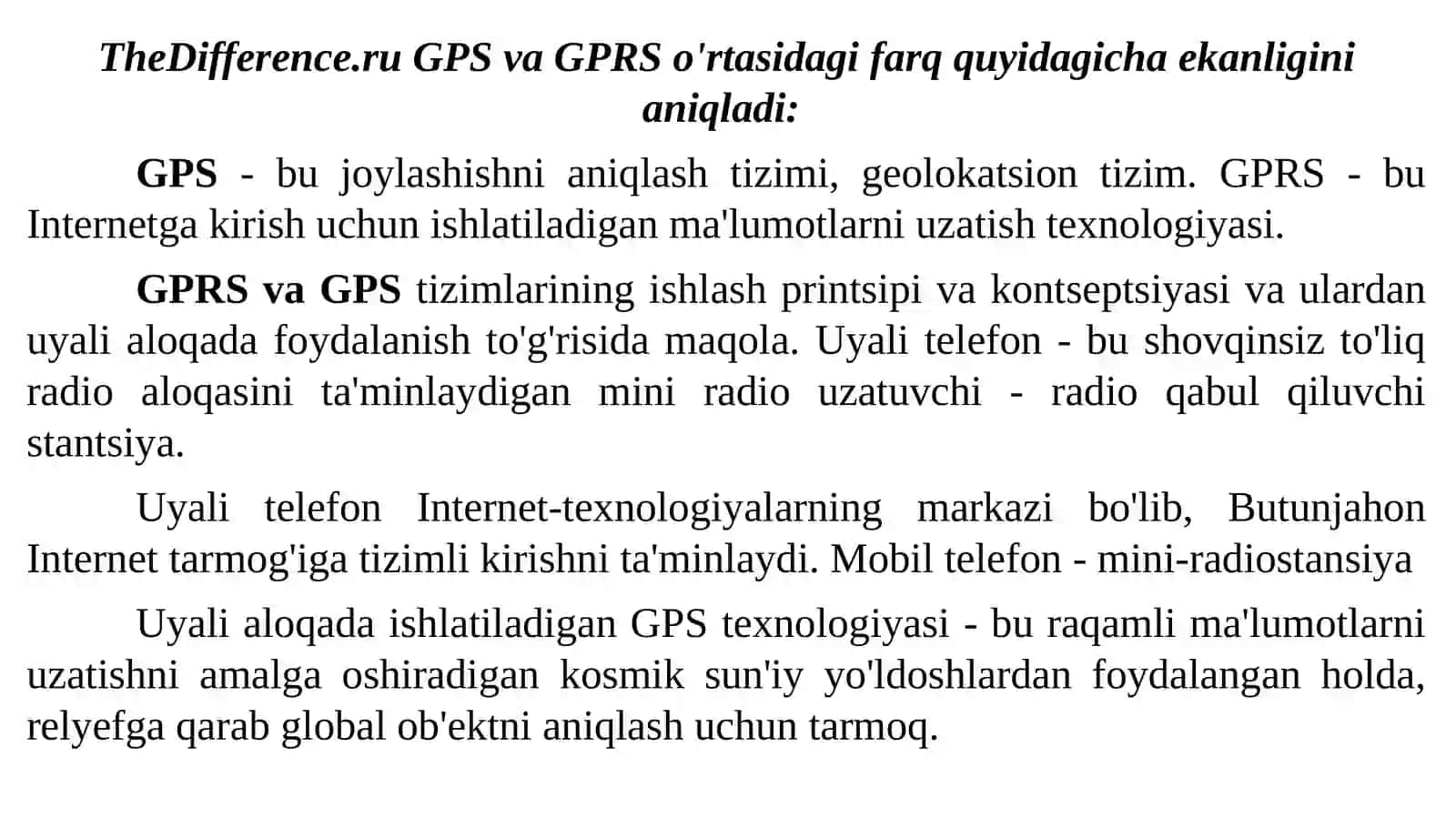 Global Positioning System (GPS) - tamoyillari va foydalanish 4