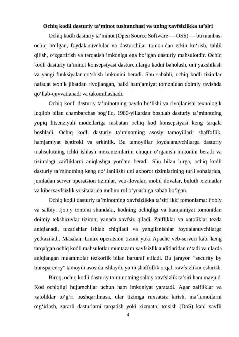 Ochiq kodli dasturiy ta’minot xavfsizligi 4