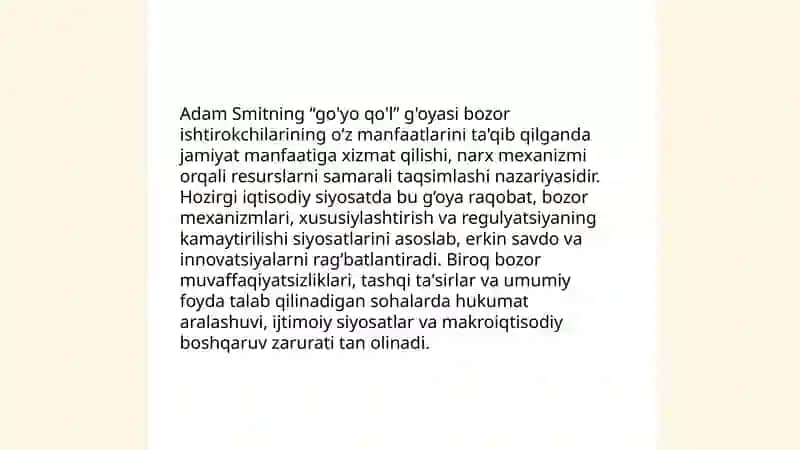 A.Smit va hozirgi zamon D.Rikardo ta'limotining ahamiyati 4