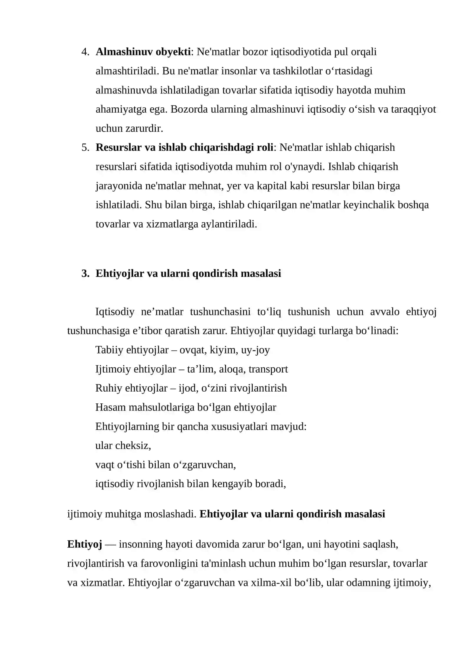 Iqtisodiy ne’matlar va ularning xususiyatlari 4