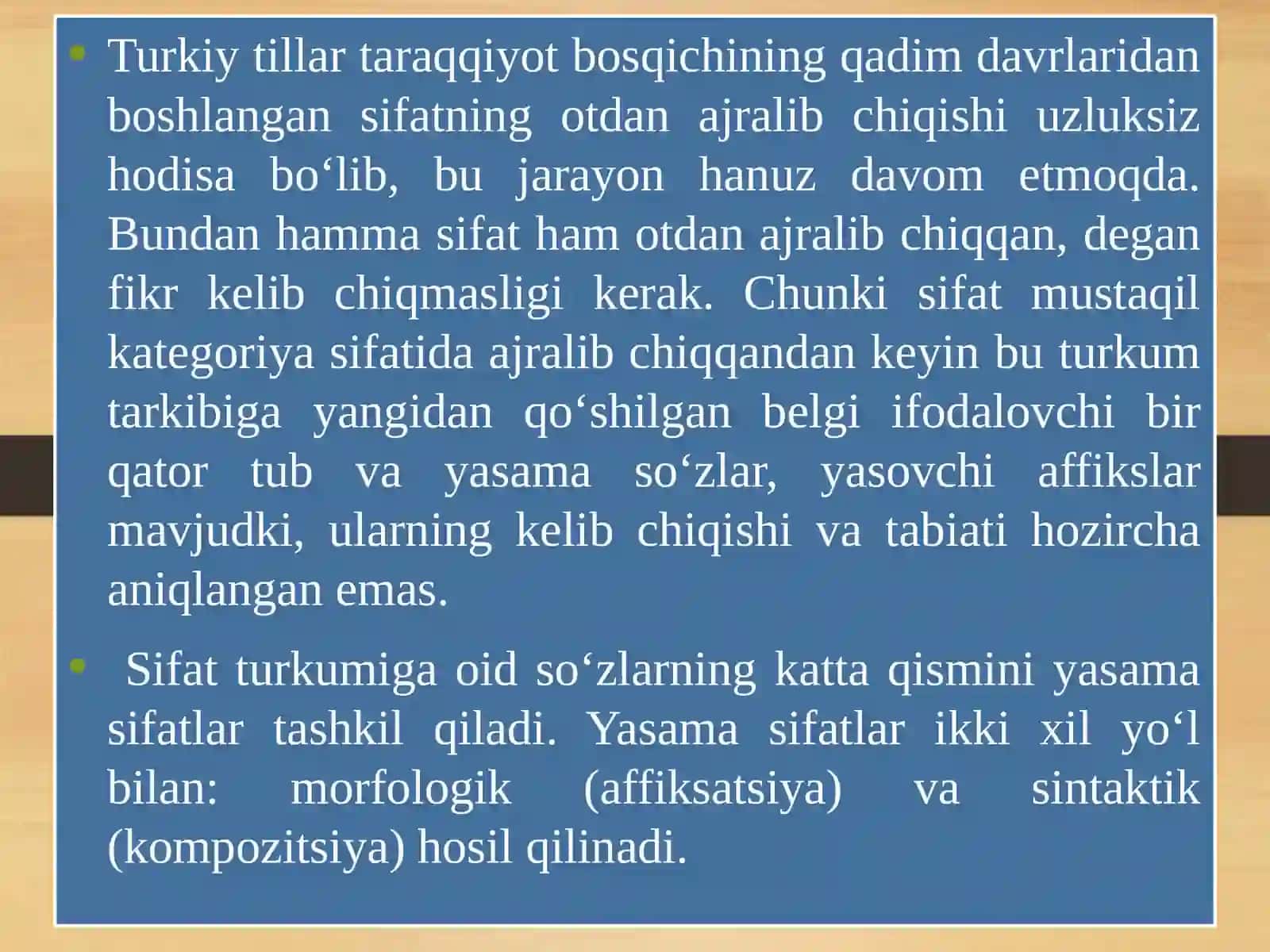 Sifat, sonsoʻzturkumlari 4
