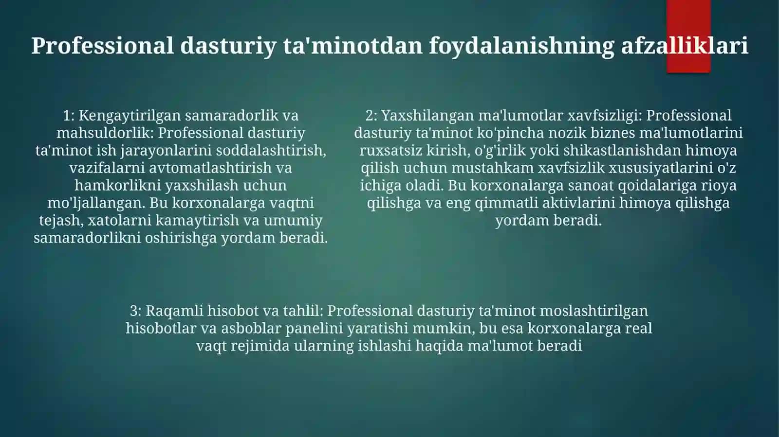Mutaxassislikka Oid Dasturiy TaʼMinotlar Va Ulardan Foydalanish 4