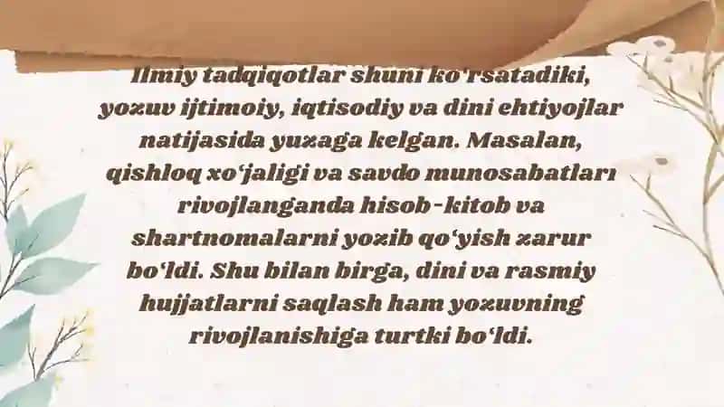 Yozuvning paydo bo‘lishi va uning rivojlanish bosqichlari 4