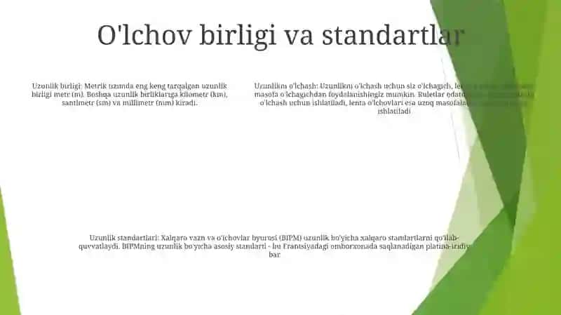 Uzunlik O’Lchash Vositalari 4