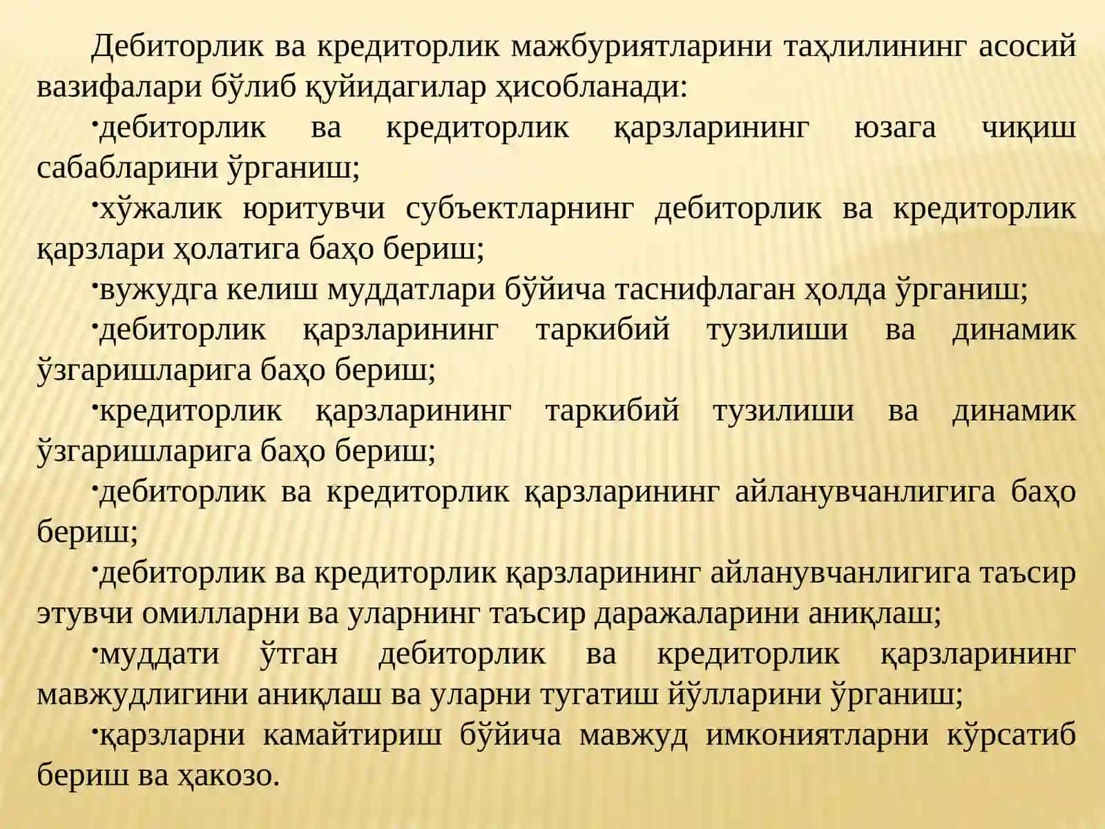 Budjet tashkiyotlarida debitor va kreditorlar bilan hisoblashuvlar nazorati 4