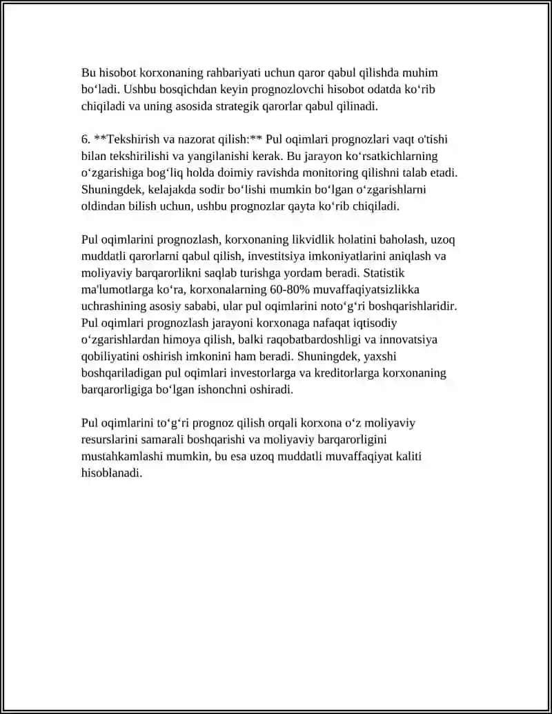 PUL OQIMLARINI PROGNOZLASH 4