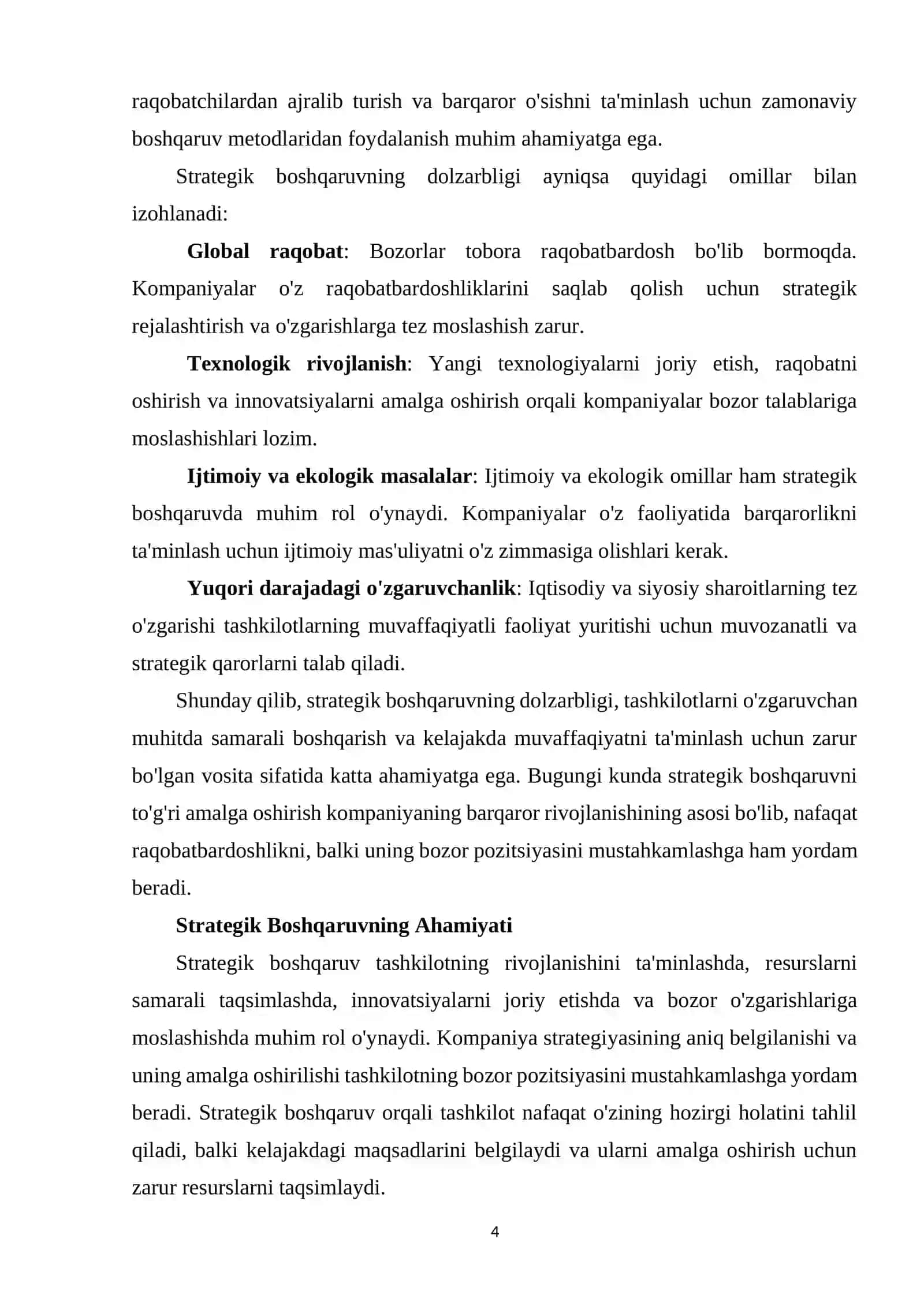 STRATEGIYANING BAJARILISHINI  BAHOLASH VA NAZORAT QILISH 4