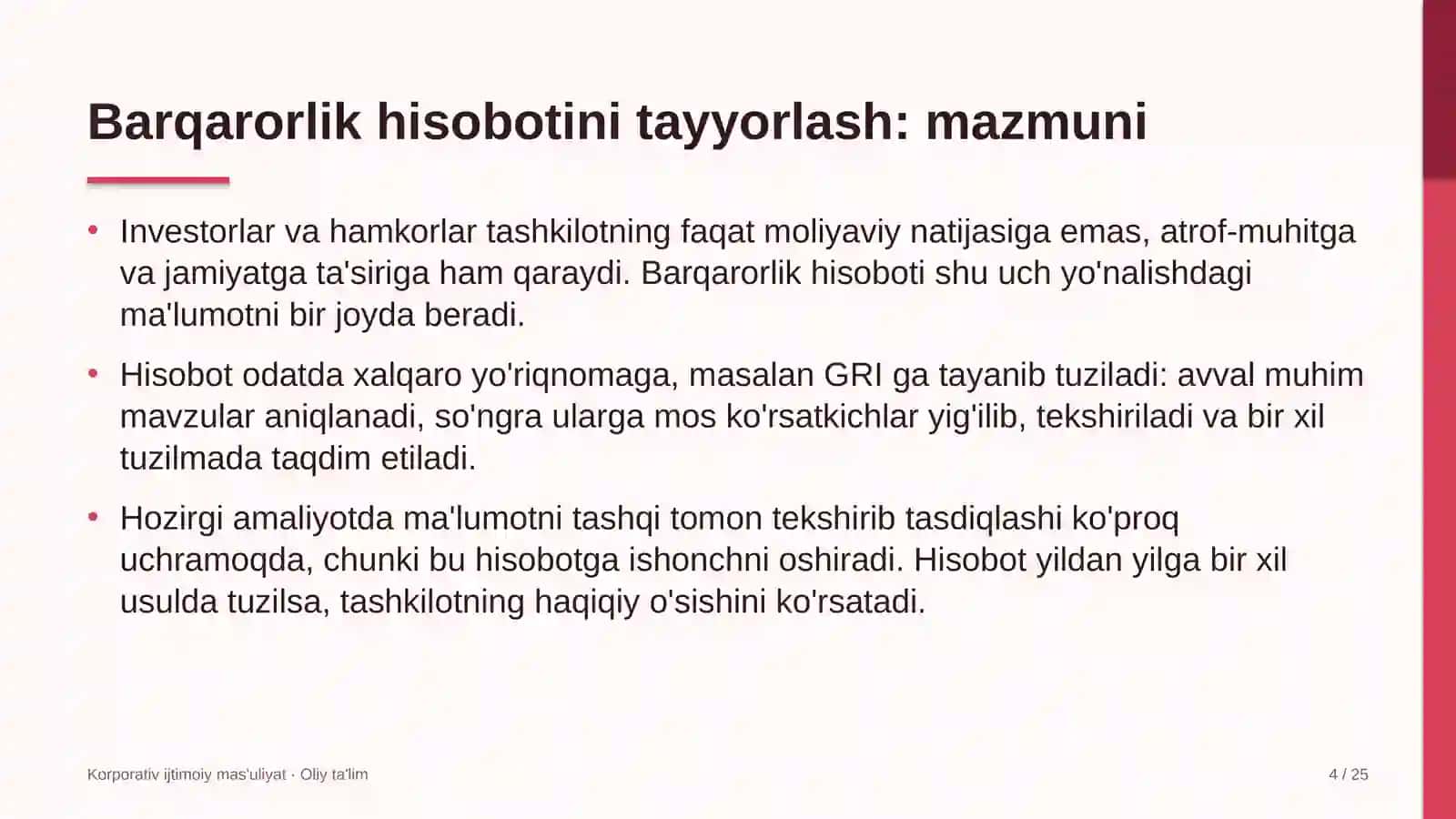 Logistika kompaniyalarida barqarorlik hisobotini tayyorlash 4