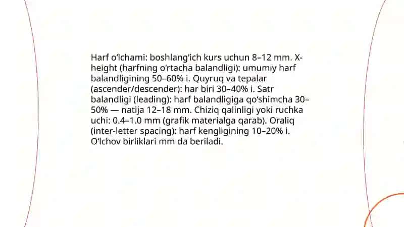 Husnixatga o'rgatishning grafik talablari 4