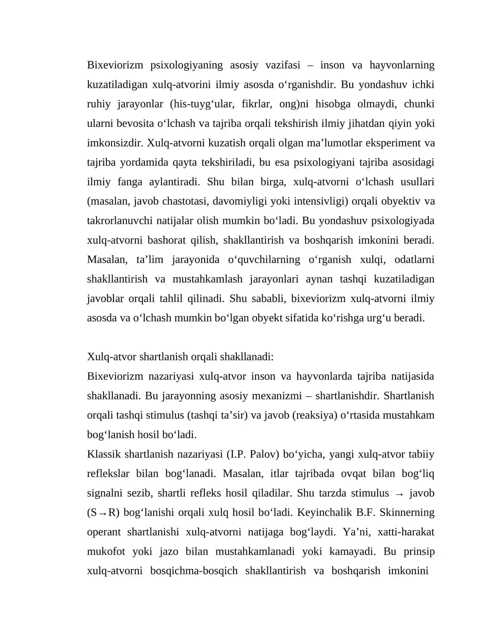 Bixeviorizm nazariyasi 4
