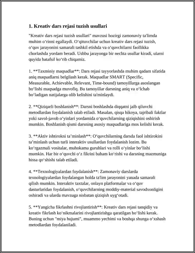 BOSHLANGICH SINF MATEMATIKA DARSIDAGI KREATIVLIK 4
