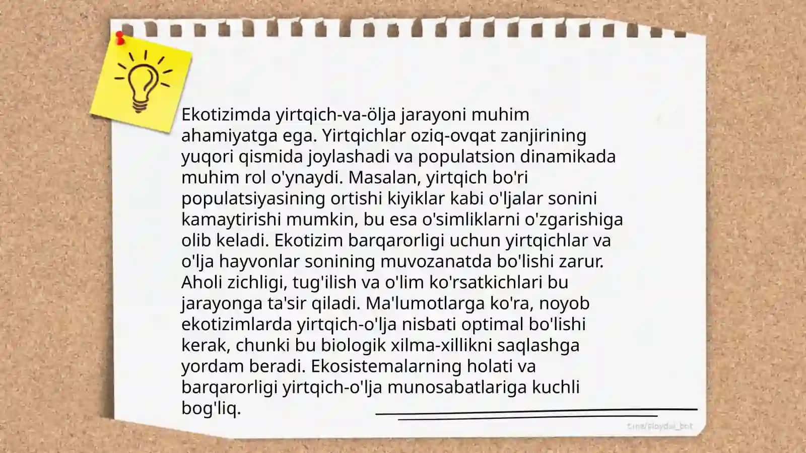 Yirtqich va o'lja munosabatlari 4