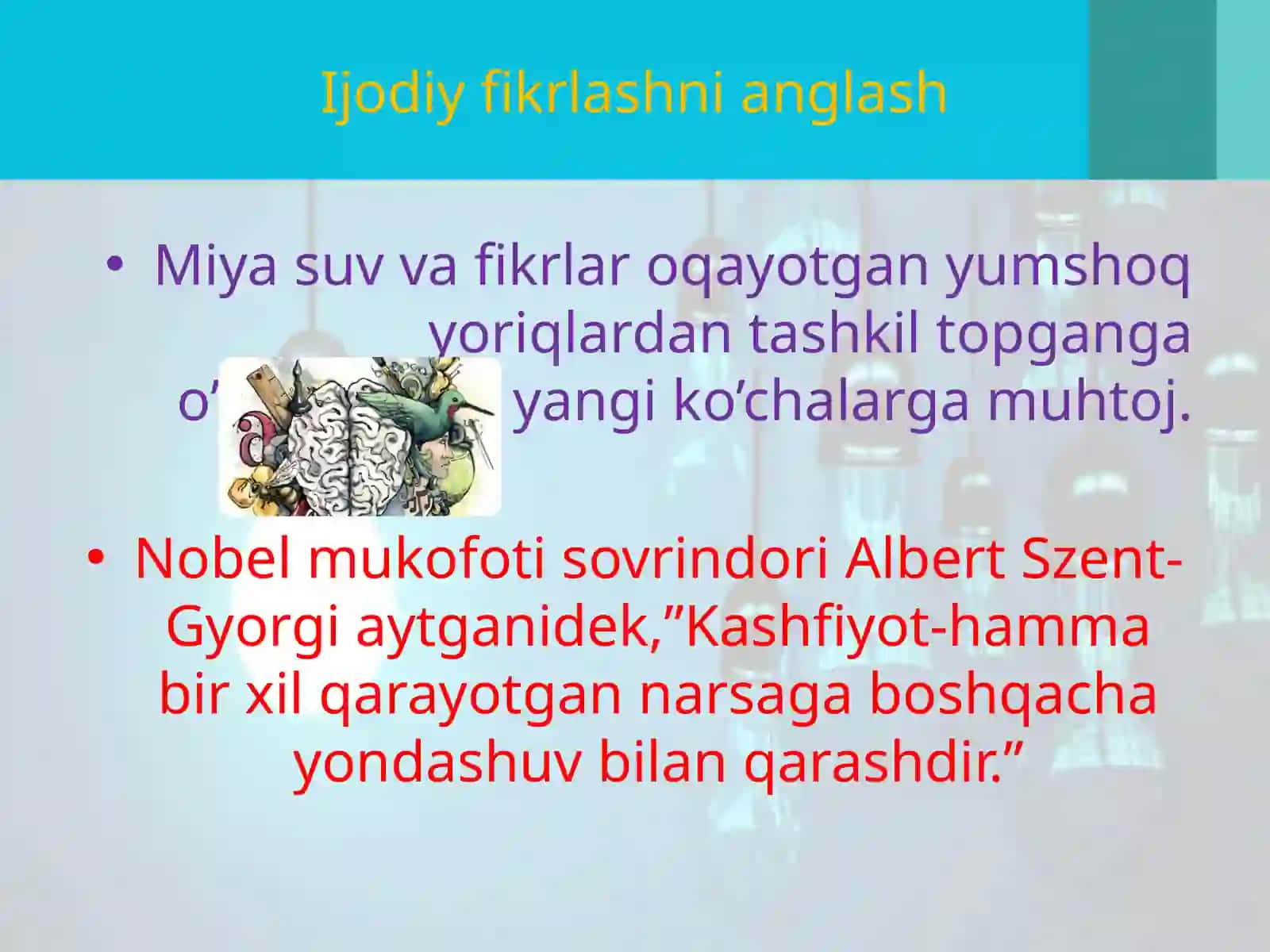 Ijodiy tafakkurni rivojlantirish treningi 4