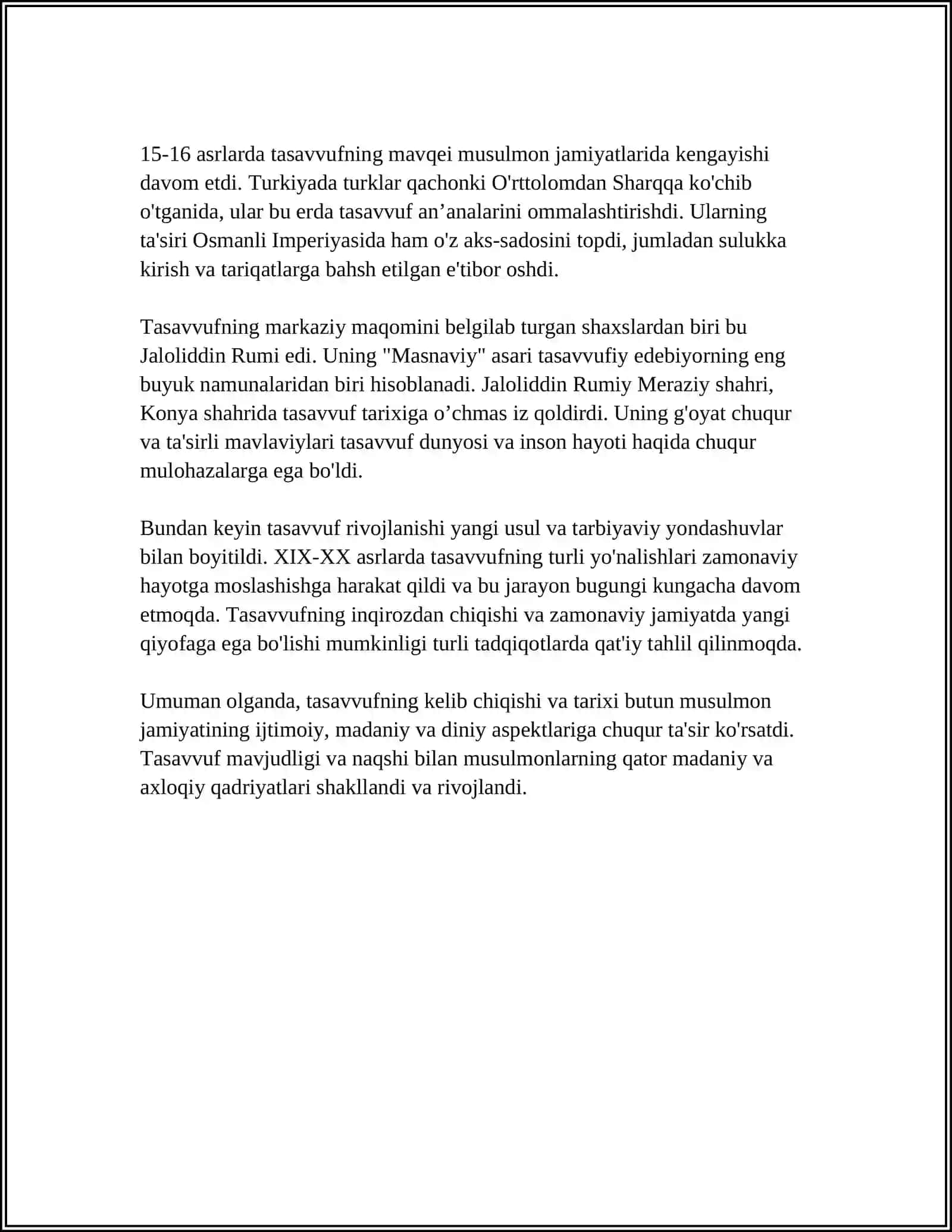 TASAVVUF:TARIX VA VOQELIK 4