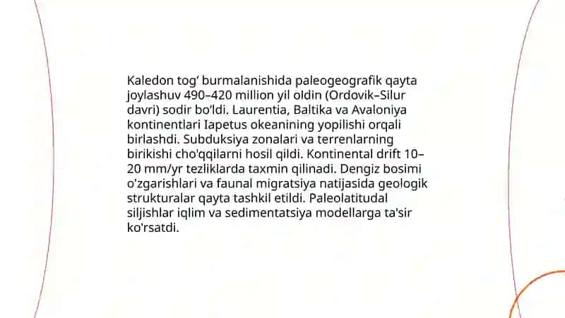 Kaledon togʻ burmalanish bosqichi tarixi 4