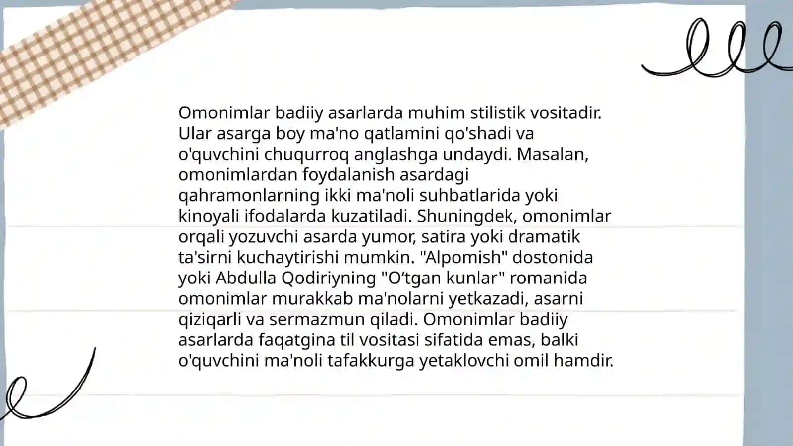 Sinonim, omonim, antonim va paronimlarning uslubiy vazifalari 4