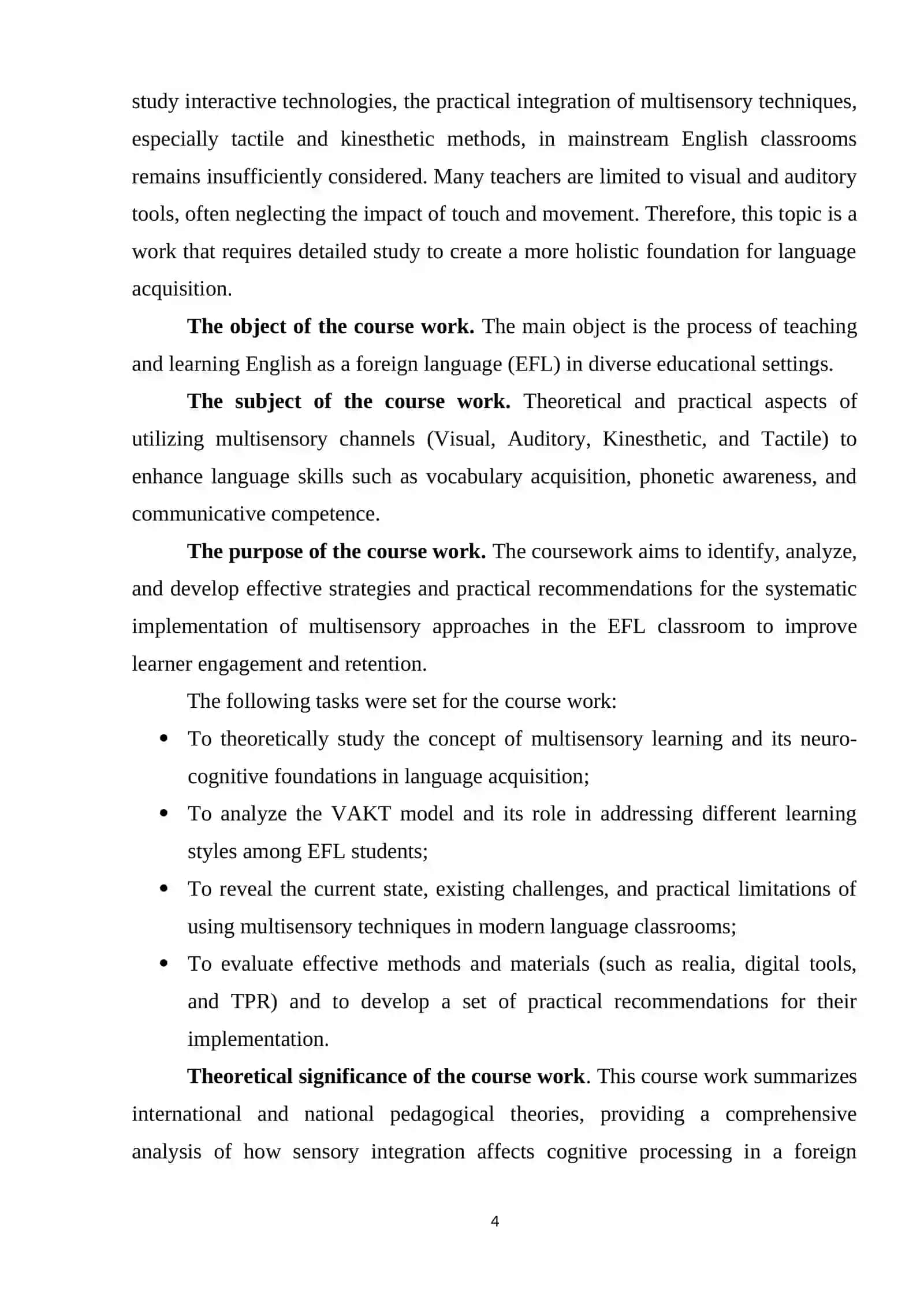 THEORETICAL FOUNDATIONS OF MULTISENSORY APPROACHES IN EFL 4