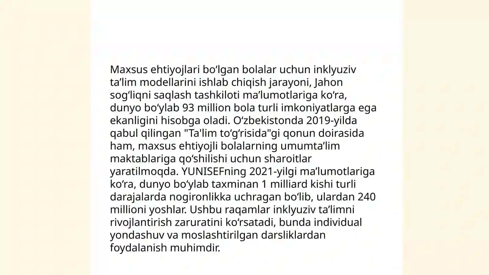 Inklyuziv ta'lim joriy etish loyihasi 4