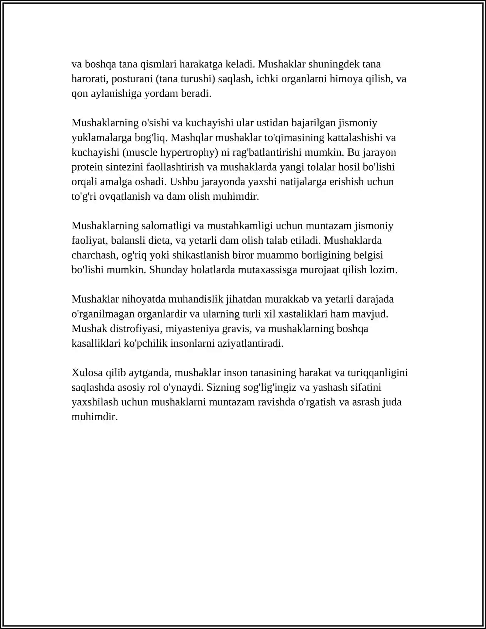 Mushaklar to'g'risida ma'lumot 4