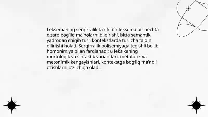 Leksema va uning serqirralik tabiati 4
