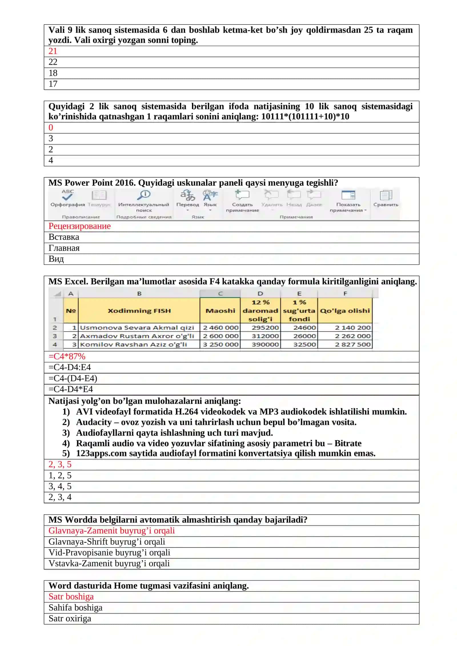 Informatika atestatsiya 4