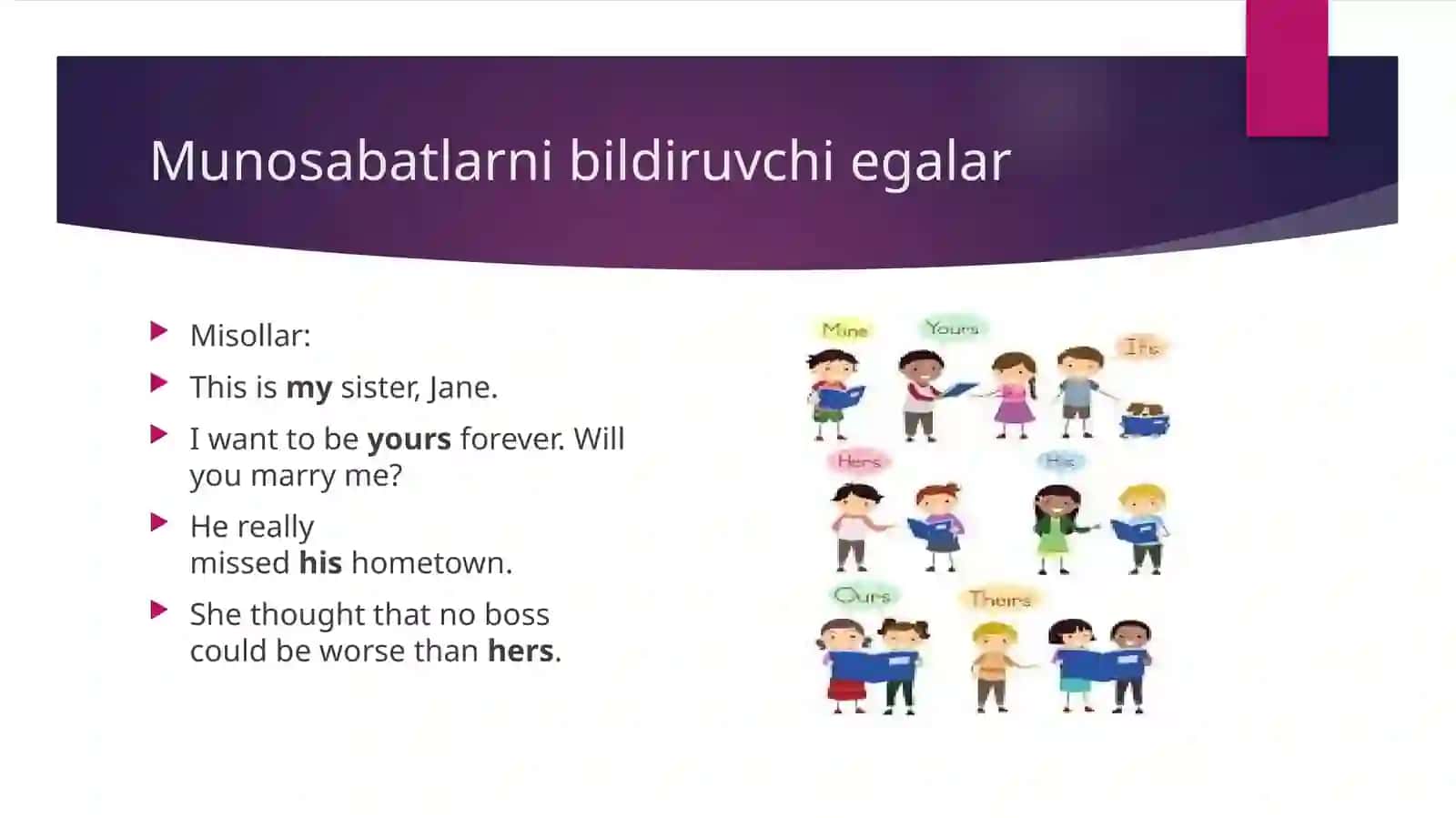 Egalik olmoshlari 4