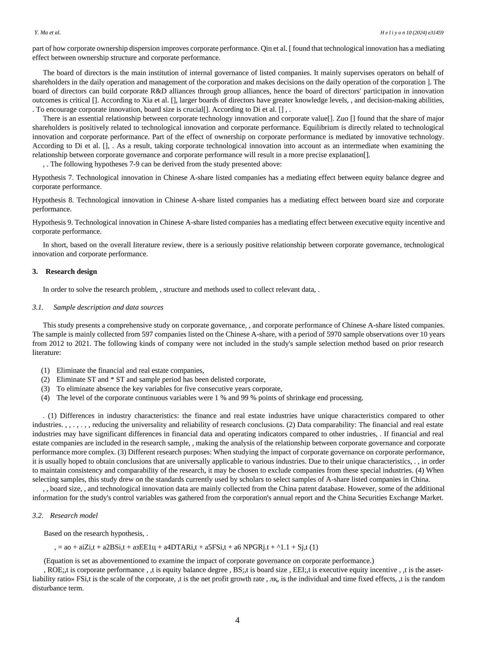 Corporate governance,, and corporate performance: Evidence from China 4