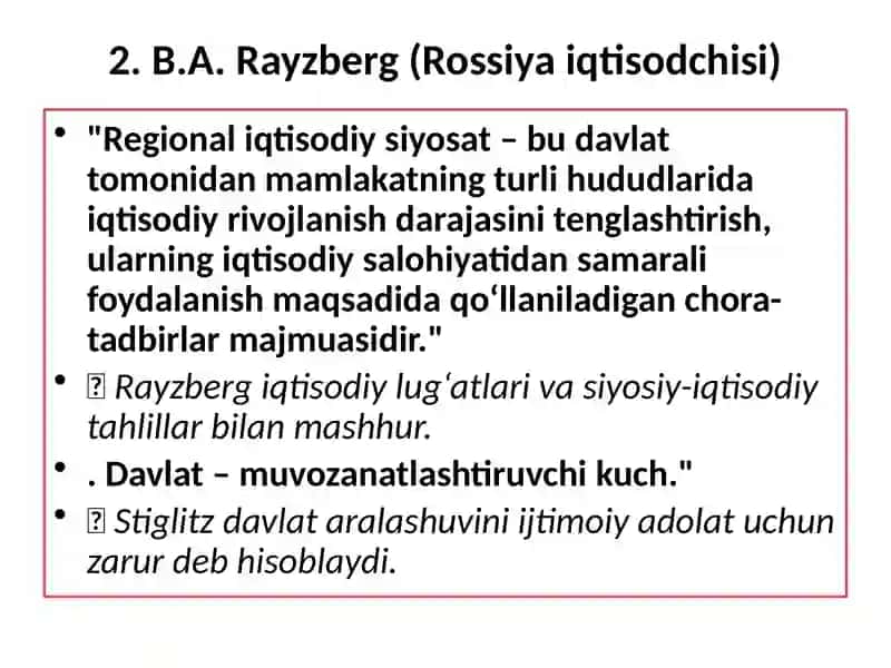 Regional iqtisodiy siyosat mavzusi 4