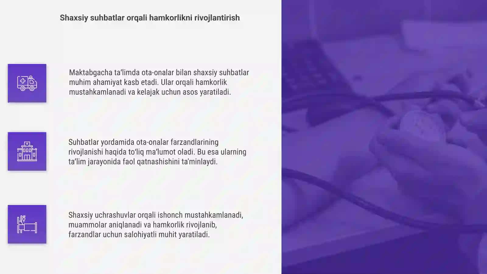 Maktabgacha taʼlimda ota-onalar bilan shaxsiy suhbat 4