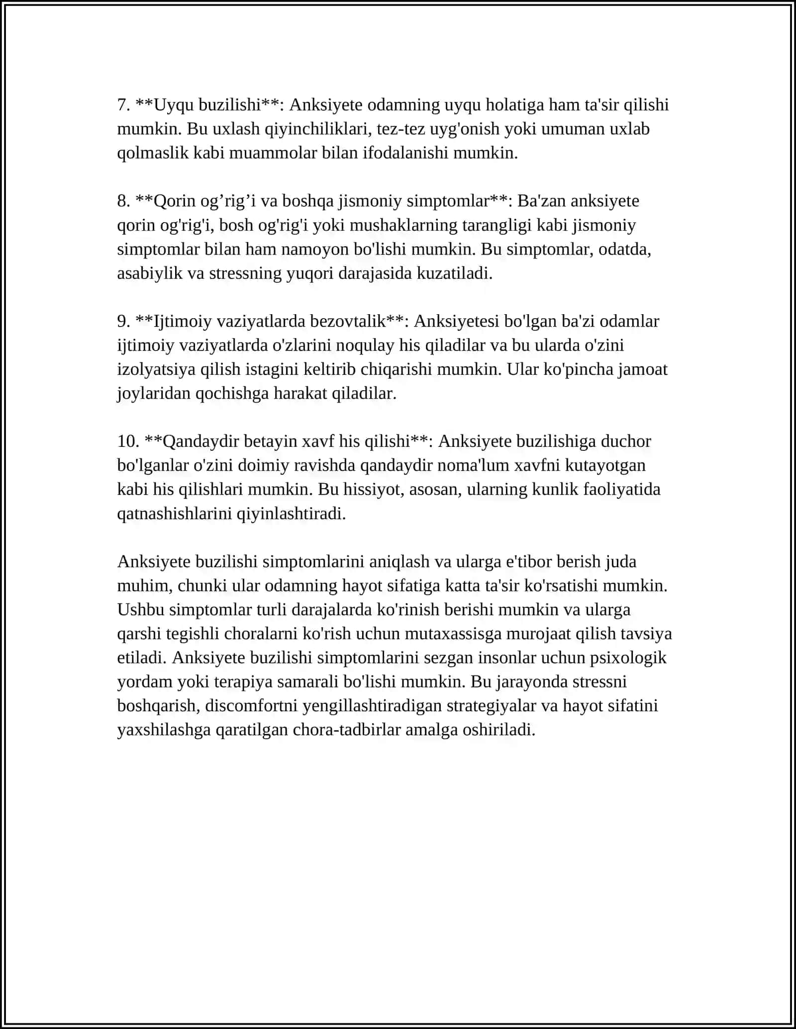 PSIXOPATALOGIK SIMPTOMLAR, SIMPTOM MAJMUALARI VA SINDROMLAR 4