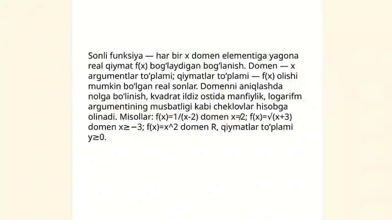Funksiya tushunchasi 4