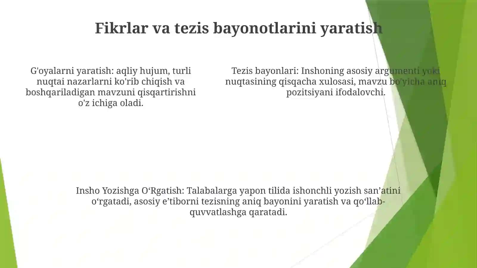 Insho Yozishga OʻRgatish 4