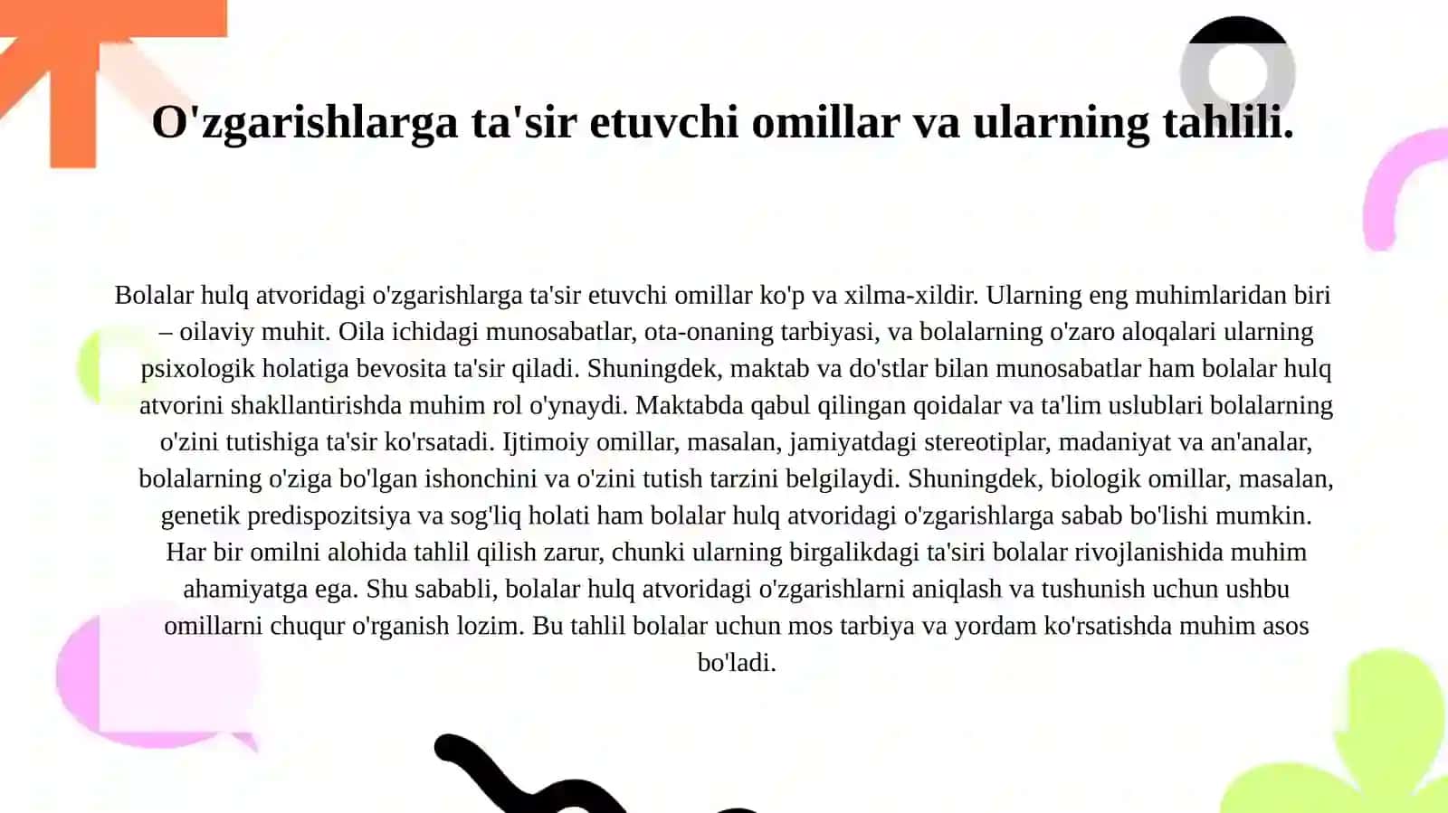 Bolalar hulq atvoridagi ozgarishlarni diagnostika qilish 4