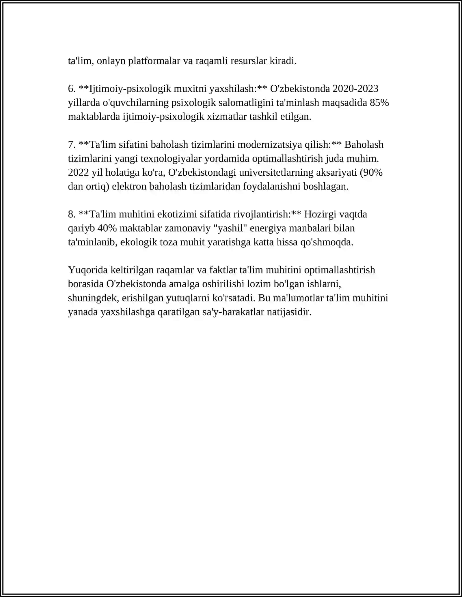 Mavzu: TARBIYAVIY ISH FAOLIYATI SAMARADORLIGINI OSHIRISH SHART-SHAROITLARI 4