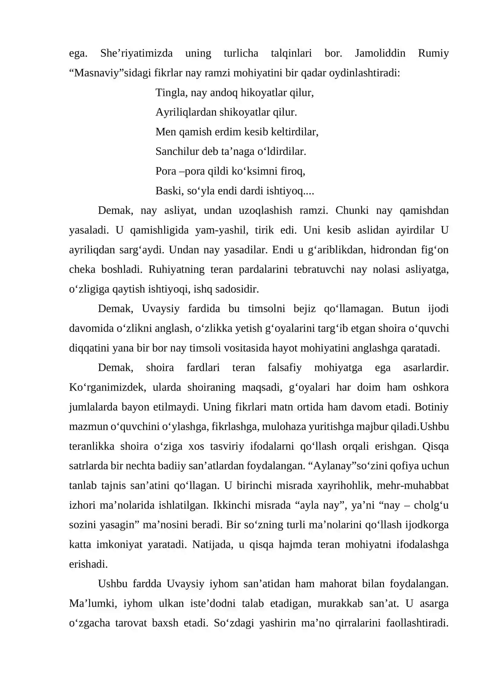 Jahonotin Uvaysiy g'azallari mavzusi va tahlili 4