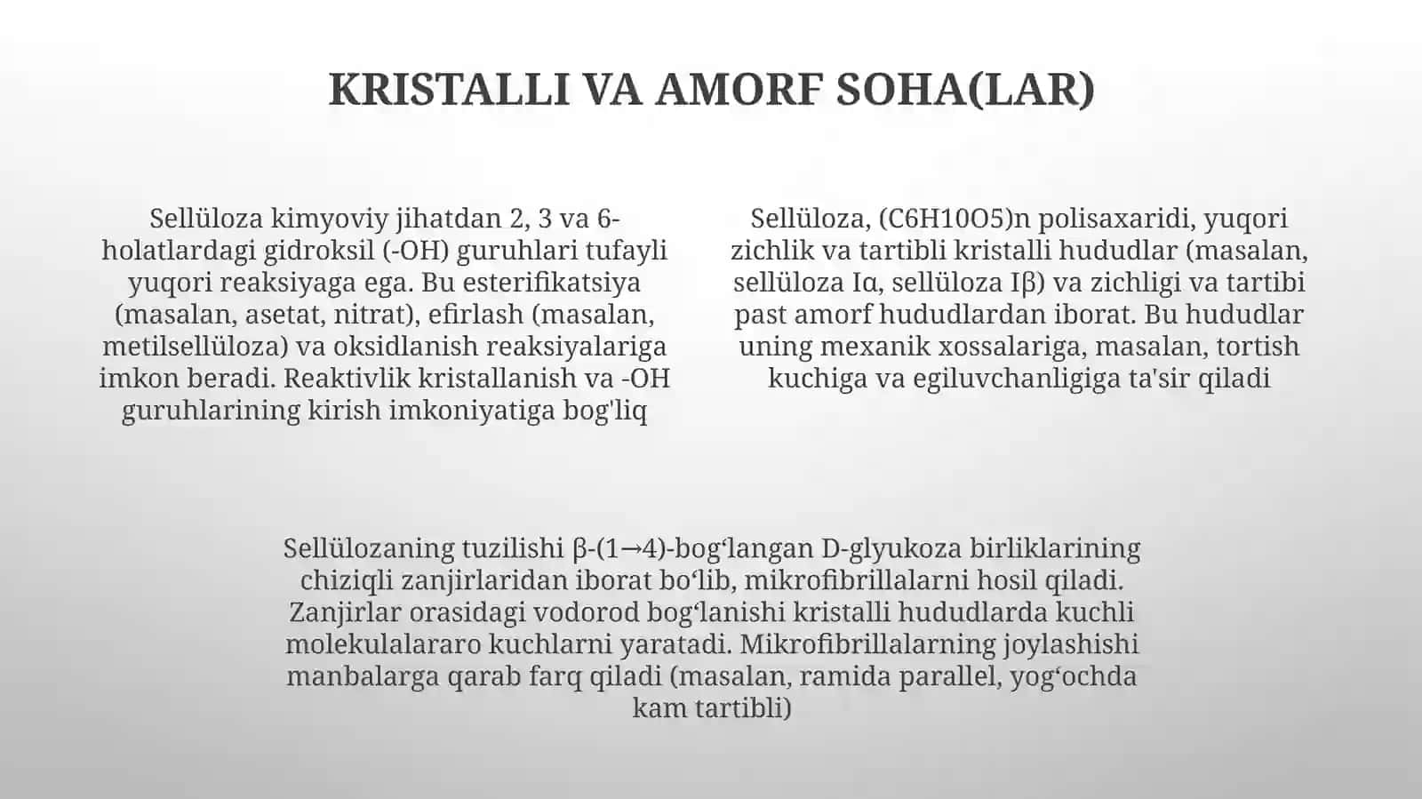sellulozaning kimyoviy tuzilishi 4