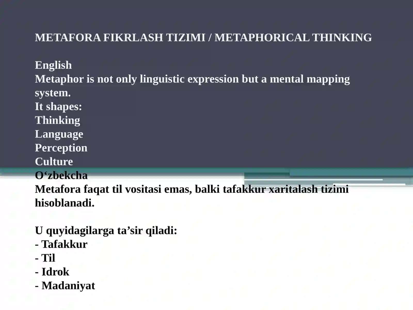 Konseptual metafora nazariyasi 4