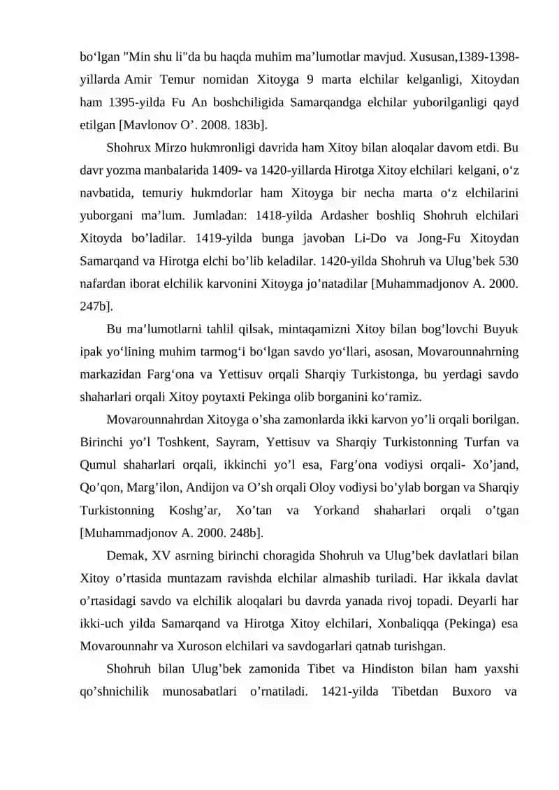 TEMURIYLAR DAVRIDA BUYUK IPAK YOʻLINING AHAMIYATI 4