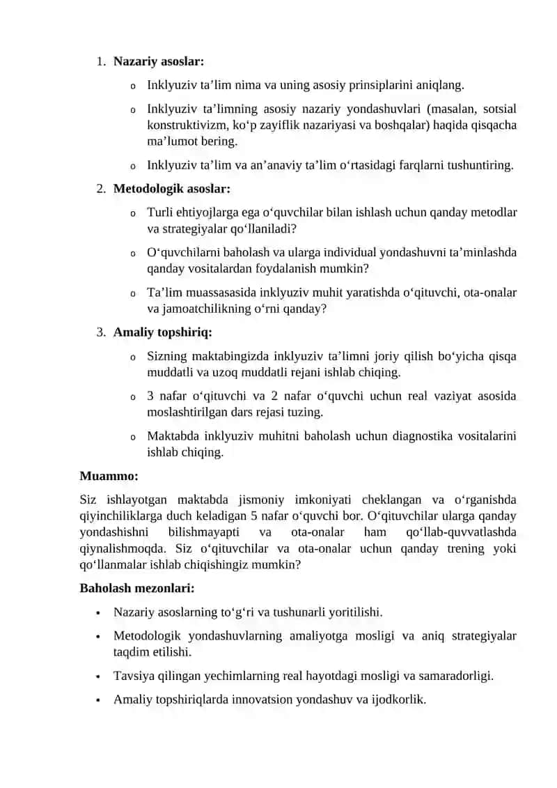Inklyuziv ta’limning metodologik va nazariy asoslari 4