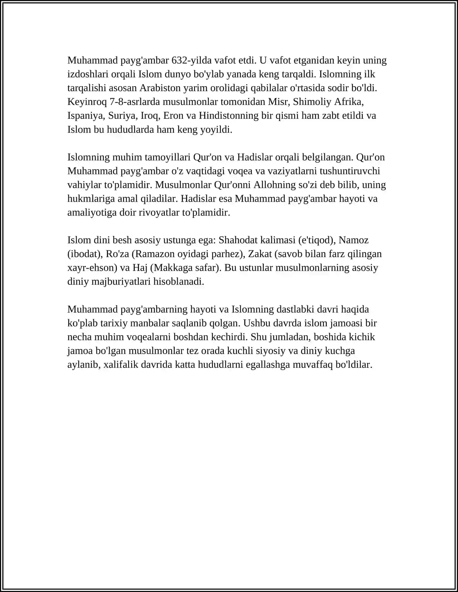 Abdurauf Fitratning "Muxtasar Islom Tarixi" Risolasi 4