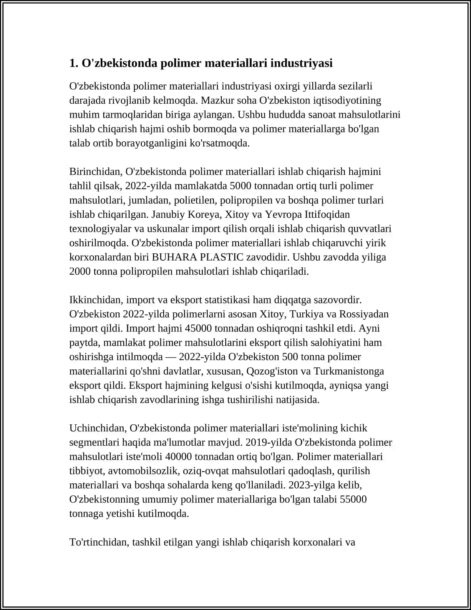 O'zbekistonda Polimer Materiallari Industriyasi 4
