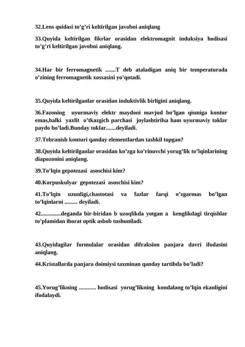 Mavzu: Fizika qonunlari 4