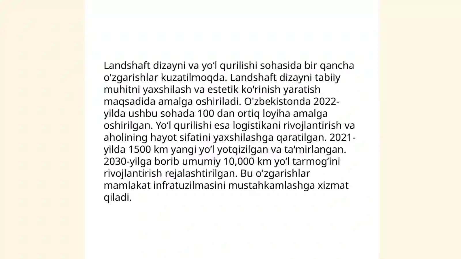 Avtomobil yoʻlini tashqi relyef bilan uygʻunlashuvi 4