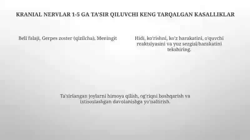 1 2 3 4 va 5 juft bosh miya nervlarni tekshirish 4