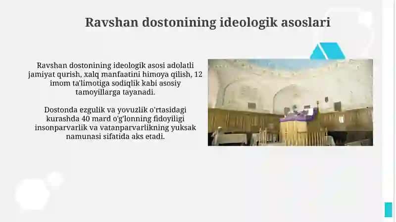 Ravshan dostonining ğoyaviy badiiy hususiyatlari 4