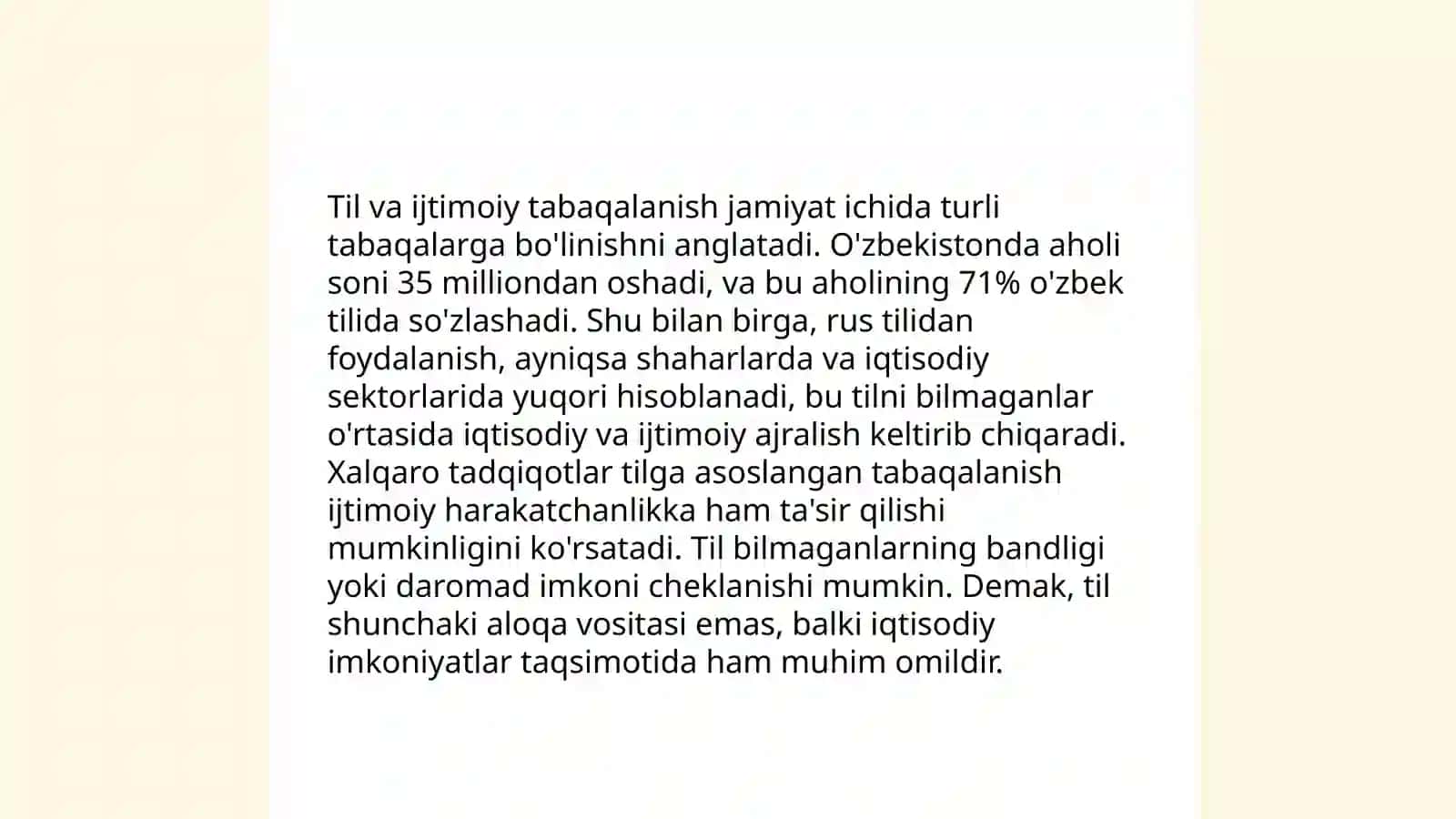 Til va jamiyat. Sotsilingvistika 4