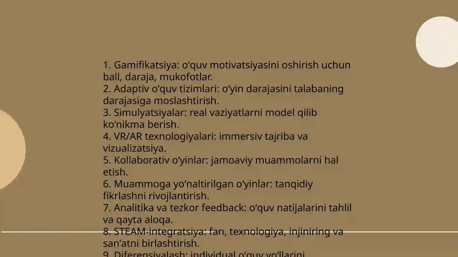 Oʻyin tehnalogiyasi fani 4